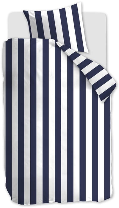 Vtwonen - Vertical Stripe dekbedovertrek - Eenpersoons - 140x200/220cm - Marineblauw