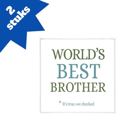 Akyol - world's best brother brillendoekjes - Broer - een broer - verjaardagscadeau - cadeau voor broer - gift - kado - 17,8 bij 17,8 cm - 2 stuks