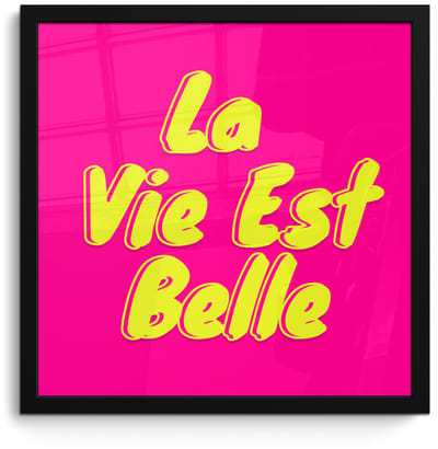Poster in lijst - Fotolijst 40x40 cm - Posters - Quote - Retro - Roze - Posterlijst zwart - Decoratie - Wanddecoratie woonkamer - Muurdecoratie slaapkamer