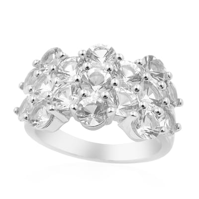 Cavill - Zilveren Ring 925 Sterling Zilver - 17 Danburiet Kristallen 3,825 ct - Ronde Briljant Edelsteen - Elegante Dames Sieraden