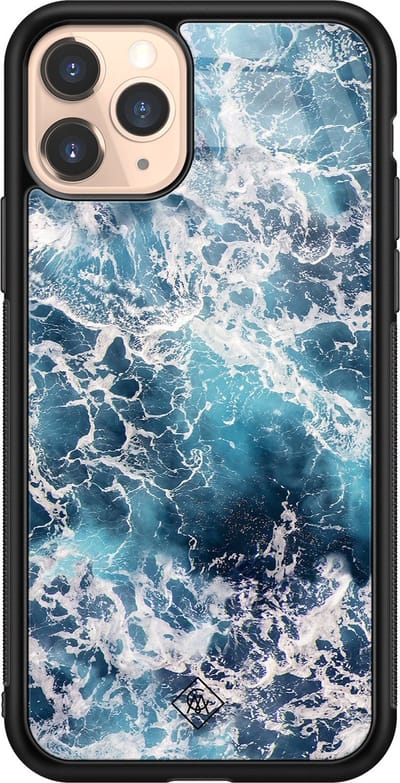 Casimoda® hoesje - Geschikt voor iPhone 11 Pro - Oceaan - Luxe Hard Case Zwart - Backcover telefoonhoesje - Blauw