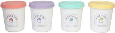 Herbruikbare ijspotjes - IJscontainers Dessertbakjes - Zelf ijs maken - Met receptenboekje - 220 ml - Gekleurd