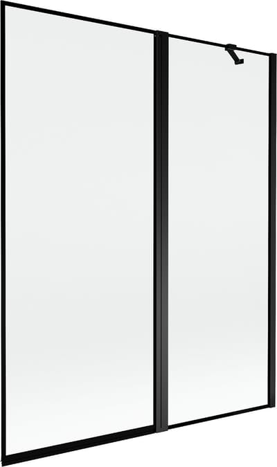 Mexen Mist douchewand 2-delig rechts 140 x 150 , zwart frame, zwart - 8A9-140-011-70-70-P