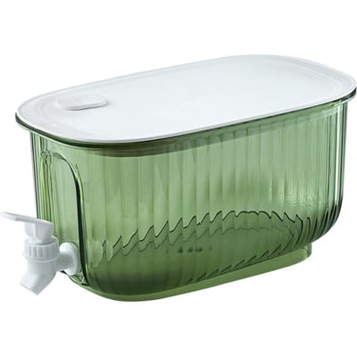 Koude Waterfles Theepotten Dispenser Kan Fontein met Kraan Ketel Sapkan Pot voor Drank Drinkware Plastic Koelkast Kan beige