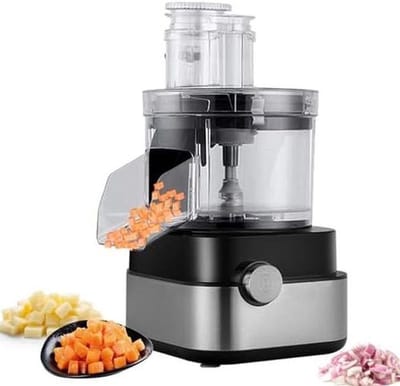 Elektrische Groentesnijder - Keukenmachine Rasp - Snel Ingrediënten Snijden - Krachtige 600W Motor - 5L Kom Capaciteit - Zilver