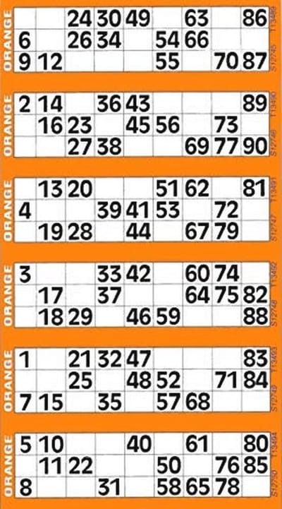 600 Bingo Tickets - Groene Pad met 6 Kaarten per Vel