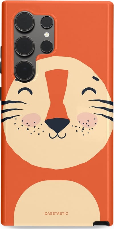 Casetastic hoesje geschikt voor Samsung Galaxy S24 Ultra - Dubbellaagse bescherming - Knuffelkopjes tijger - Fashion Case - Terracotta Zand