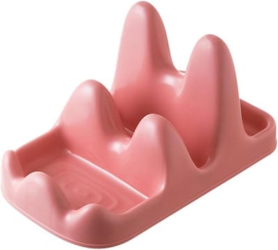 Pannendekselhouder Organizer - Keukenrek - 2-laags Golfvormige Plastic Standaard - Multifunctioneel Keukenrek voor Deksels, Spatels en Snijplanken - Rood
