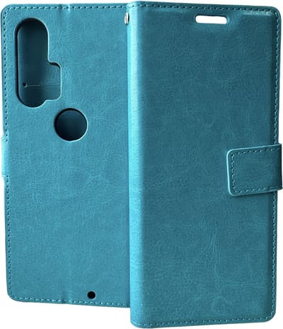 Portemonnee Book Case Hoesje Geschikt voor: Motorola Edge Plus - Turquoise