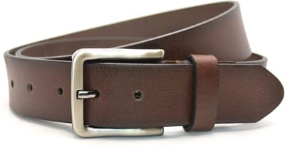 Heren Riem volnerf Leer Bruin - 4 cm Breed - Broekriem - Nette Riem - jeans riem - Maat: 95 / Totale lengte riem 110 cm - Echt Leer