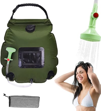 Thijox - Campingdouche Zonnedouche Tas 20L - Buitendouche met Douchekop, Slang en Handgreep - Waterdicht en Duurzaam - Perfect voor Camping, Tuin en B