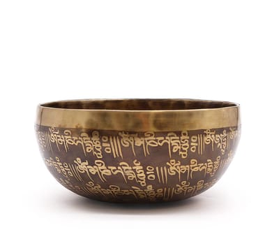 Tibetaanse Genezende Gegraveerde Klankschaal - 16 cm - Mantra - 16x9.5cm