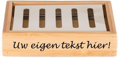 Gepersonaliseerde bamboe zeepbakje - met uw eigen tekst of ontwerp!