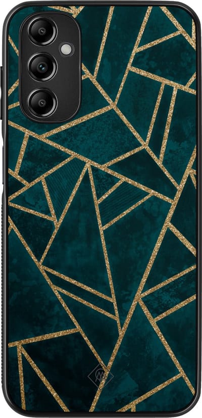 Casimoda® hoesje - Geschikt voor Samsung Galaxy A14 5G - Blue Shapes - Zwart TPU Backcover - Geometrisch patroon - Blauw