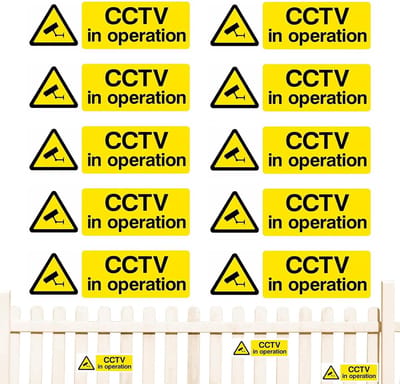 Waarschuwingsborden Camera - Bewakingsstickers Veiligheid - Deterrentie Ongewenst Gedrag - Weerbestendig Vervaagbestendig - 15x5 cm