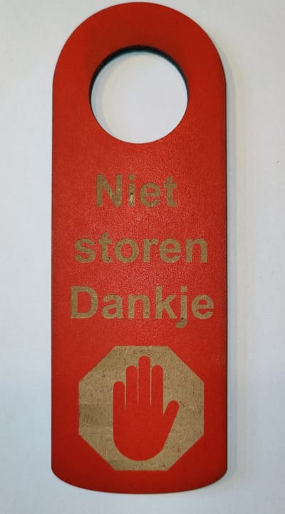 Djemzy - deur bordje - Deurhanger - binnen komen mag - niet storen dankje - rood,groen - dubbelzijdig - laser gegrafeerd hout - 6 mm mdf