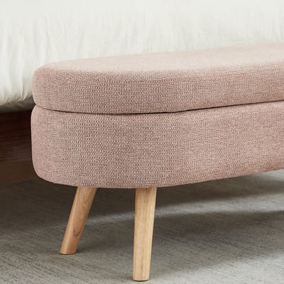 Roze schoenbank MDF fluweel stof voor hal 110×40×42cm