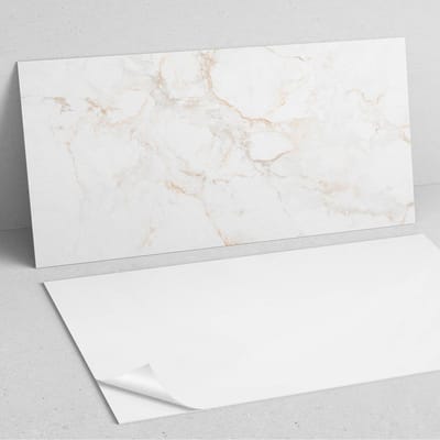 Coloray Wandpanelen Zelfklevend - Elegant marmerpatroon PVC Wandpaneel - 100 cm x 50 cm - Wit Wandbekleding Zelfklevend - 1 stuk - Texturen Wandpanelen Zelfklevend - Wandpanelen Keuken - Wandpaneel Badkamer