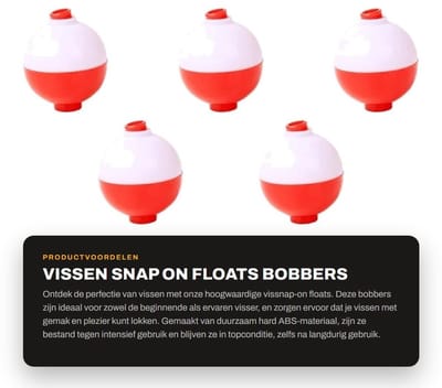 Dailygoods- Vissen Float Duurzaam - 10 Stuks - ABS Materiaal - Drukknop - Ronde Boei - Opvallende Kleuren - Diameter 1,9/3,2 cm - Visdobbers