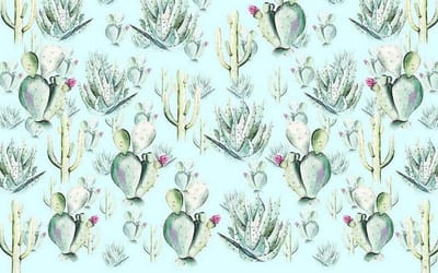 Fotobehang - Cactus Blue 400x250cm - Vliesbehang