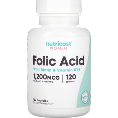 Vrouwen Foliumzuur met Biotine en Vitamine B12, 120 Capsules