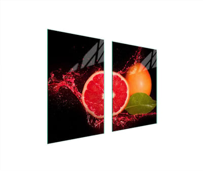 TMK ArtDeko Serie - Glazen Beschermplaat voor Keukens - 65x52 cm - Grapefruit - Veelkleurig