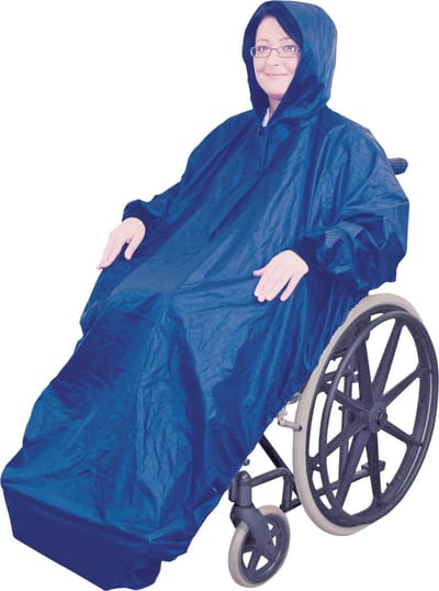 Aidapt Regenjas rolstoel - Fleecevoering extra dikke fleecelaag winterklaar - Blauw