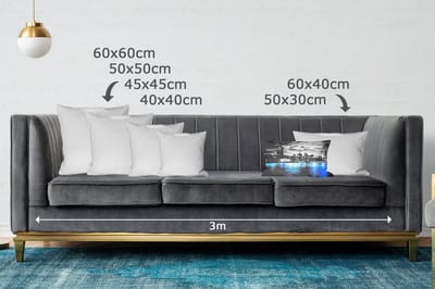 Sierkussens - Kussentjes Woonkamer - 50x30 cm - New York - Skyline - Stad - Blauw