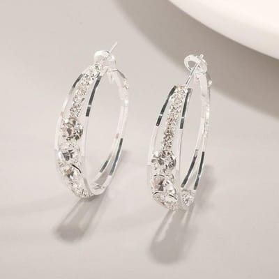 Exquise Creatieve Holle Zwarte Geometrische Circulaire Luxe Zirkoon Oorbellen Vrouwen Gouden Oorbellen Bruiloft Verlovingssieraden Cadeau gray