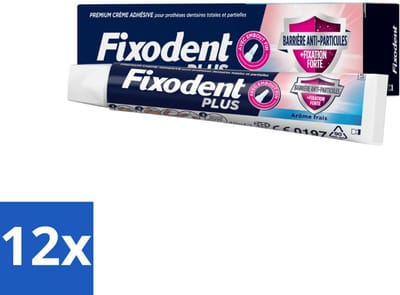 Fixodent - Kleefpasta - Plus Duo Bescherming - Premium Hechting - 40 g - Voordeelverpakking - 12 stuks