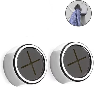 CHPN - Zelfklevende haakjes - Handdoekhouders - Zelfklevend - Zilver - 2 stuks - Handdoekhaakjes - Badkamer Keuken - Klem voor Handdoek - Handdoekhouder