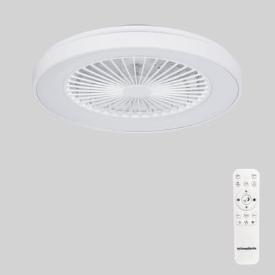 Epochglo Plafondlamp met ventilator Ø48.5cm - LED RGBW - 40W 4200LM - Dimbaar 3000K-6500K - 6 Snelheden - Timer, Afstandsbediening - Fluisterstil - Reversibele - Motor DC - Wit - Woonkamer - Slaapkamer - Keuken