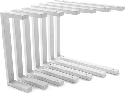 Wastafelhouder Set - Ondersteuning Wasbak - Badkamer Installatie - Zijdematte Poedercoating - 25 cm - Wit