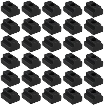 30-delige Zwarte Medium Carbon Stalen M6 T-Slot Moeren voor Freesmachines en T-Slot Rails Accessoires