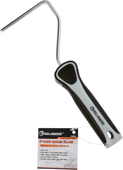 10 cm enkele draad verfrollerframe met zachte rubberen grip voor dunne verflagen en detailschilderwerk