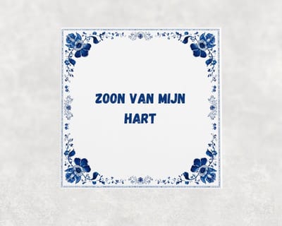 Spreuk tegel 15x15 cm Zoon van mijn hart