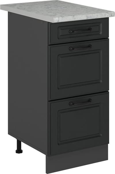 Vicco R-Line Keukenonderkast – 40 cm met laden, AP marmer Antraciet landhuis