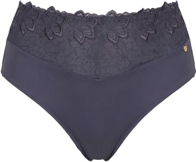 TruYou - Dames - TruYou string pantybroekje kant microvezel - Donkergrijs - Maat 46+