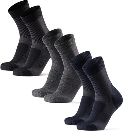 DANISH ENDURANCE Wandelsokken - Lichte Merino Wol Sokken met Blaarbescherming - Unisex - 3 Paar - Maat 35-38