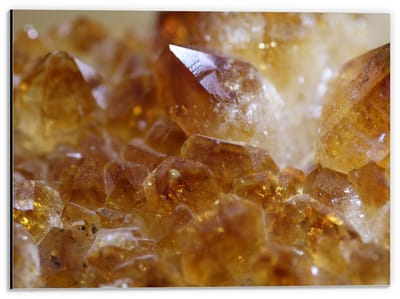 Dibond - Gouden Stenen  - 40x30cm Foto op Aluminium (Met Ophangsysteem)
