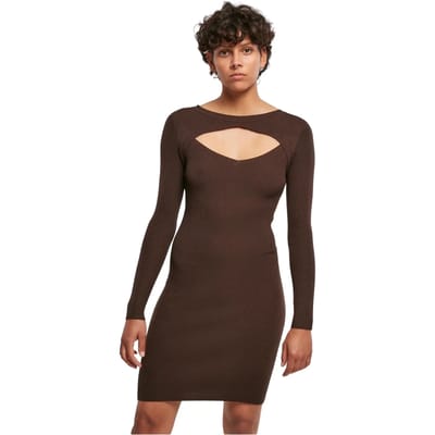 Urban Classics - Cut Out Korte jurk - M - Bruin