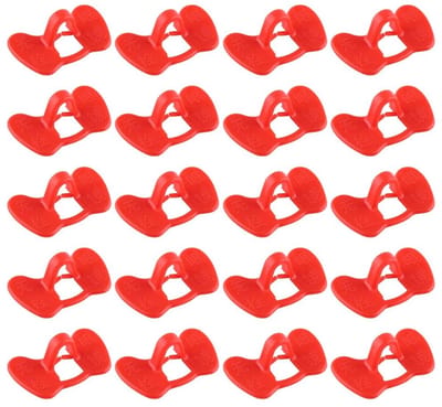 Dailygoods- Pikken Clips 20 Stuks - Kip Bril - Kunststof - Rood - 43x27mm - Stevig Dragen - Ingenieus Ontwerp - Kippenbril