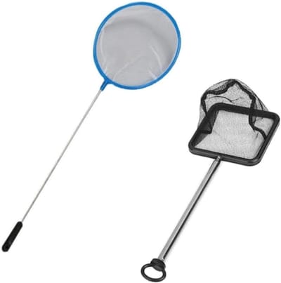 2 Stuks Mini Veiligheidsnet voor Aquarium en Vijvers, Telescopische Handgreep, Ideaal voor Vissen en Garnalen