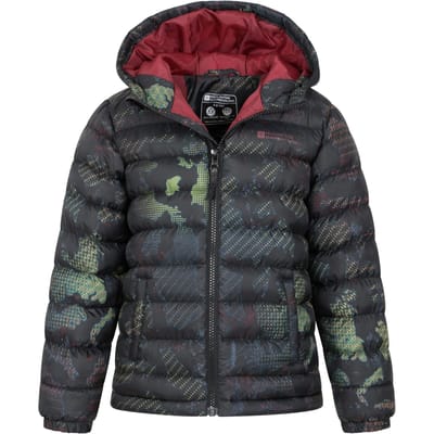 Mountain Warehouse Gewatteerd kinder/kinder Camouflagejack voor seizoenen (Jet Zwart)