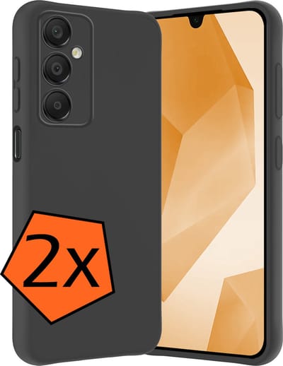 Hoes - 2 Stuks - Geschikt voor Samsung Galaxy A16 - Sterk & Shockproof - Case Siliconen - Back Cover - Telefoon Hoes - Zwart