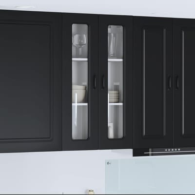 vidaXL - Vaatwasserpaneel - Kalmar - Zwart - 60 - x - 31 - x - 100 - cm - Bewerkt - hout