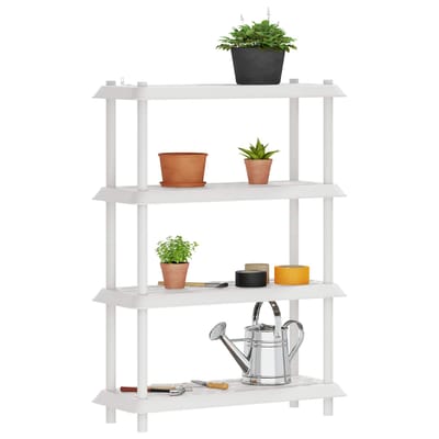vidaXL - Plankenunit - 4-laags - 100 - x - 40 - x - 136,5 - cm - PP - Wit