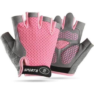 Loodeel Kinderhandschoenen Halve Vinger Antislip Fitness Training Handbescherming Dun Balanceren Roze Blauw Grijs Ruitersport Geschikt Voor Jongen Meisje M roze