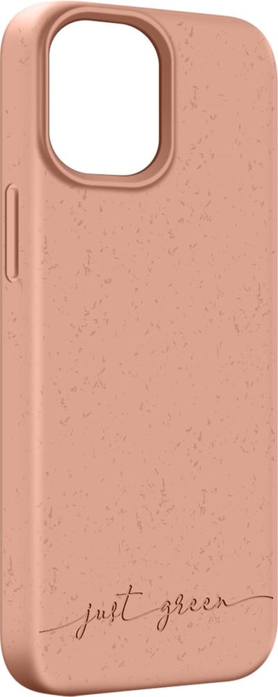 JUST GREEN, Hoesje geschikt voor iPhone 13 Mini - Natura Series Draadloos Opladen Compatibel, Beige