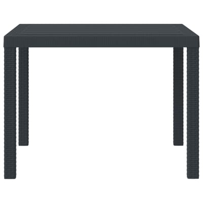 vidaXL Tuinstafel Antraciet 100 x 100 x 73 cm poly rattan